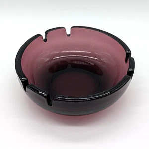 VTG Mid-Century Style Amethyst Glass Purple Ashtray Tobacciana Catchall Holder - Picture 1 of 4
