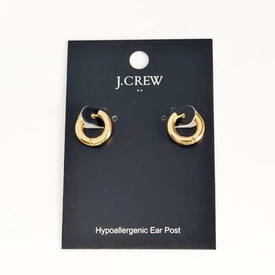 Nuevos pendientes de aro Huggie minimalistas Jcrew de 14 mm elegantes para mujer fiesta vacaciones joyería Foto 1 de 4