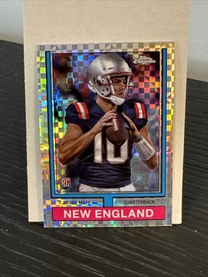 2024 Topps Chrome - 1974 Topps Football Drake Maye #74TF-3 X-Fractor SP (RC) - Image 1 of 2