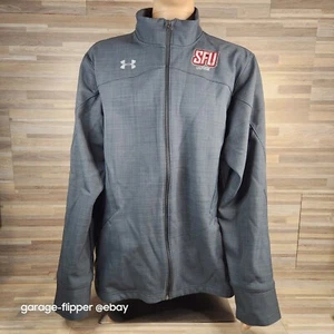 SFU Lacrosse Under Armour Coldgear Jacket Mens XXL Full Zip Loose Fit Blue Gray - Picture 1 of 15