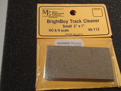 Micro Engineering #49-113 BRIGHTBOY TRACK CLEANER SMALL 2" x 1" BIGDISCOUNTTRAIN - Image 1 of 4