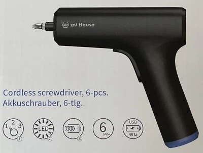 WIHA zai Hause 4V Akkuschrauber 6-tlg. - 2 Ah - 5 Nm - 4 Bits - USB-C NEU OVP! - Bild 1 von 4