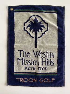 Toalla de golf The Westin Mission Hills Pete Dye Troon 21x15 (caja G) Foto 1 de 4