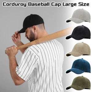 Corduroy Hat Big Head Baseball Cap Autumn And Winter Deepened Cap Large Size - Picture 1 of 13