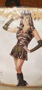 Fun World Sexy Camouflage Army Brat Teen Halloween Costume Junior Size 0-9 #1697 - Picture 1 of 1