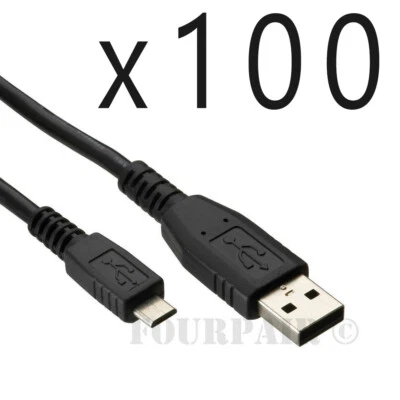 100 Pack - 6ft Micro USB Sync Charger Cable Cord LG HTC PS4 Xbox One Controller - Image 1 of 2