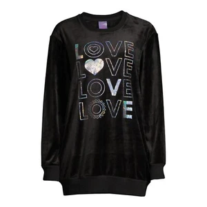 No Boundaries Juniors Graphic Pullover Sweatshirt with Face Mask, Black Size L/G - Picture 1 of 7