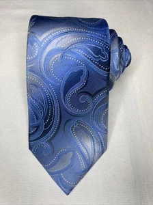 Men's Van Heusen Blue Paisley 100% Silk Tie - Picture 1 of 4