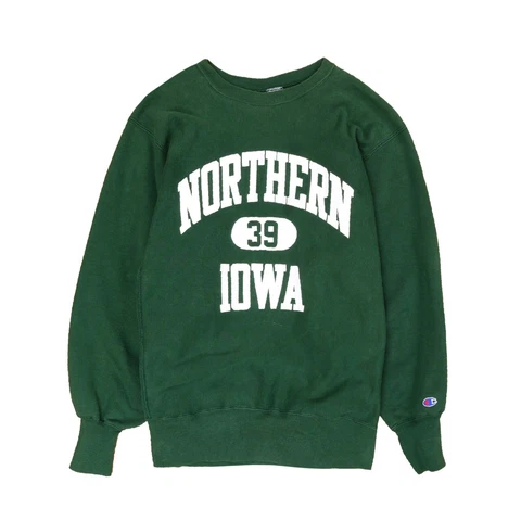 Vintage Northern Iowa Panthers Reverse Weave Sweatshirt Crewneck XL Green NCAA Cover
