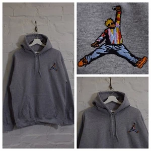 Hecho real Biggie x Jordan Bordado Gris brezo Sudadera con capucha Sudadera con capucha - Imagen 1 de 1