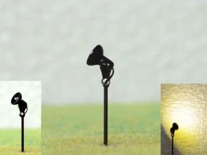 LED Flutlichtstrahler Flutlicht H0 TT mit Mast Bau Fassadenstrahler 5 Stück S386 - Bild 1 von 6