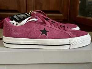 Size 11.5 - Converse One Star Pro Hairy Suede Vintage Sneaker Purple Berry New - Picture 1 of 8