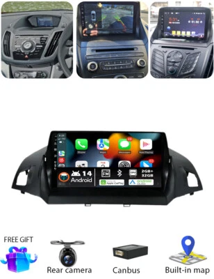 9"" Android 14 para Ford Escape C-Max 2013-2017 rádio de carro estéreo carplay GPS navegação - Imagem 1 de 4