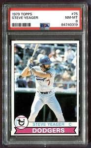 1979 STEVE YEAGER #75 TOPPS PSA 8 NM MINT (DODGERS) *SHIPS FREE* - Picture 1 of 2
