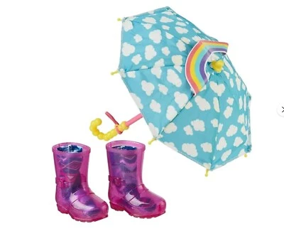 My Life As Rainy Day 3 piezas Juego Nube Arco Iris Paraguas Botas Calcetines para Muñeca Foto 1 de 4