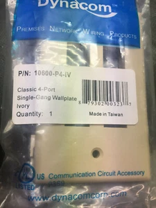 Dynacom Classic 4-port single-gang Wallplate 10600-P4-IV, Ivory (lot of 7) - Picture 1 of 5