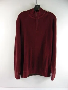 Eddie Bauer Red Knit 1/4 Zip Cotton Sweater Size XLT - Picture 1 of 7