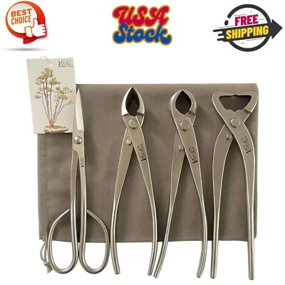 4 件盆景工具套装,凹形刀具,刀柄切割机,树干分离器,盆景剪刀 — 第 1/4 张图片