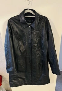 Vintage Marina Rinaldi Genuine Leather Coat Size XL - Picture 1 of 7