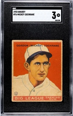 1933 Goudey Mickey Cochrane # 76 SGC 3 - Image 1 of 2
