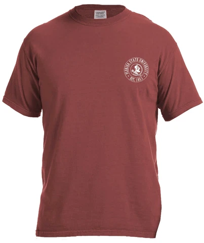 NCAA Florida State Seminoles Campus Building Short Sleeve Comfort Color Tee Cover