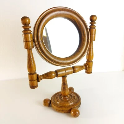 Espejo de tocador giratorio de madera vintage mediados de siglo cca años 60 Foto 1 de 4