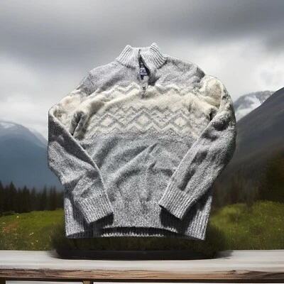 American Eagle Mens M Wool Seriously Soft 1/4 Zip Mock Neck Pullover Sweater ski - Image 1 of 4