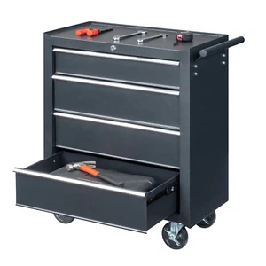 4-Drawer Rolling Tool Chest with Lock & Key Tool Storage Cabinet with Wheels - Picture 1 of 23