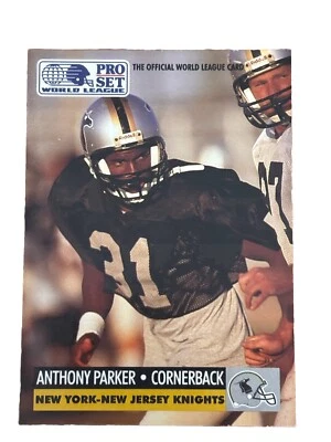 Excellent: Vintage 1991 PRO SET Anthony Parker New York-New Jersey Knights Card - Image 1 of 2