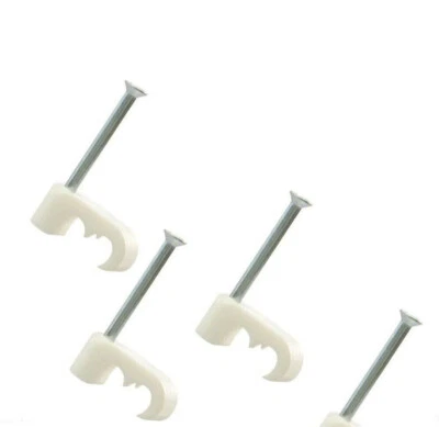 100 X CLIPS DE CABLE COAXIAL ESCOPETA DOBLE BLANCO WF65 / CT63 PARA SKY PLUS HD Q FREESAT Foto 1 de 3