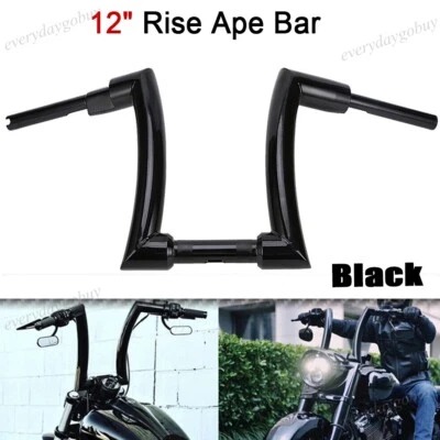 12" Rise 2" Ape Hanger Handlebar For Harley Fatboy Softail Sportster Road King Foto 1 de 4