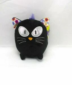 Schwarze Katze Plüschtier Silberaugen Stofftier Spielzeug 7 Zoll Blumenohr Mittelholz - Bild 1 von 5