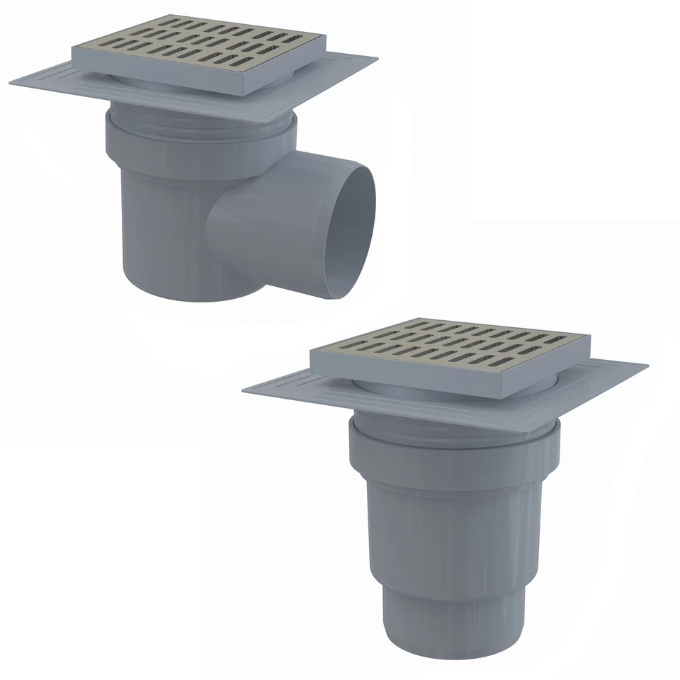 Boden Ablauf Hof Terrasse Regen Bad Ablauf DN100 Edelstahl Abdeckung Siphon