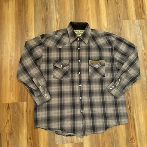Jesse James Workwear Pearl Snap Men’s Large West Coast Choppers Plaid Shirt (33) - Picture 1 of 3