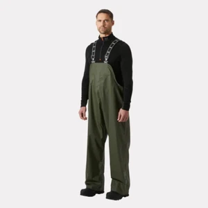 Helly Hansen Men's Gale Waterproof Rain Bib Pants Green Size L - Picture 1 of 2