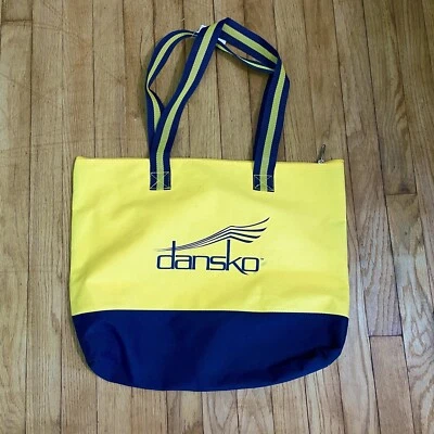 Bolso de Playa Libro Cierre con Cremallera Amarillo y Azul Marino Grande con Logotipo Dansko de Air-Tex Foto 1 de 3
