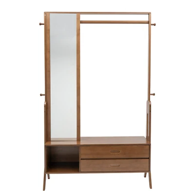 Árbol de pasillo multifunción de bambú para estante de entrada juego de banco colgante de almacenamiento de zapatos Foto 1 de 4