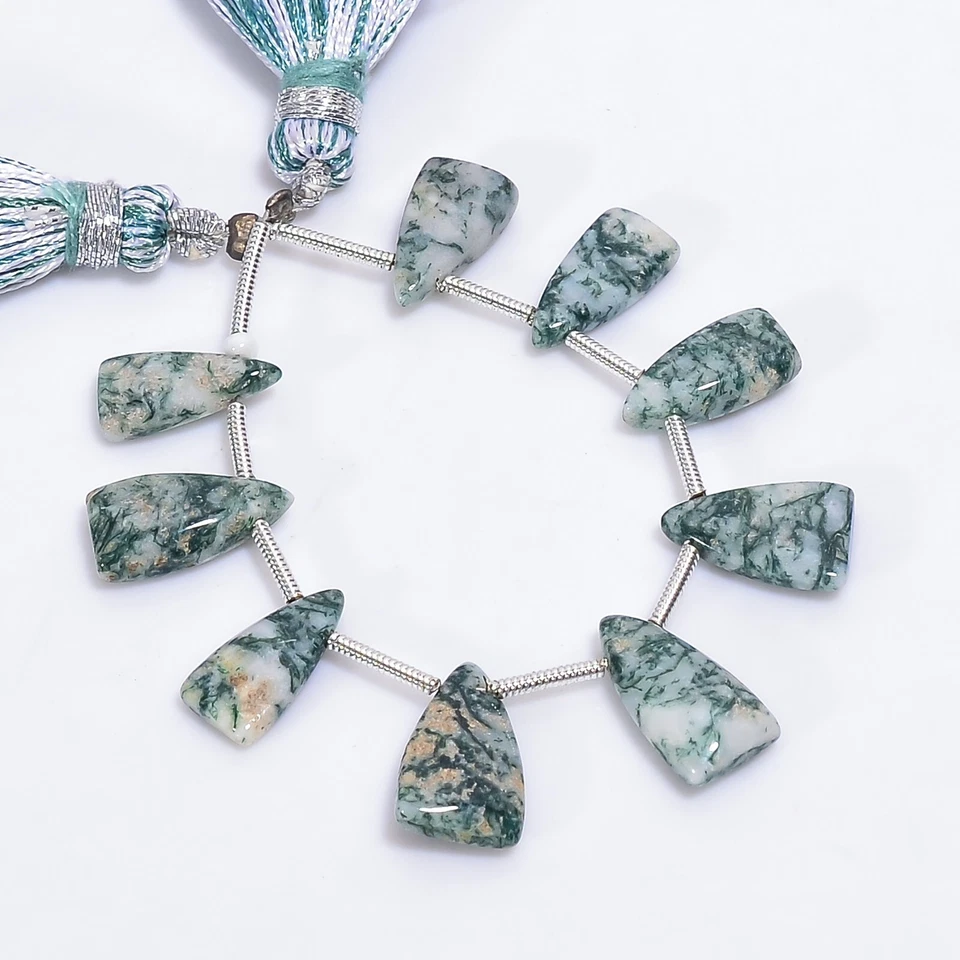 Cuentas lisas triángulo de piedras preciosas de ágata de árbol natural 11X7 14X8 mm filamento 4" E-3161 Foto 1 de 1