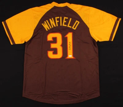 DAVE WINFIELD AUTOGRAPHED CUSTOM JERSEY (SAN DIEGO PADRES) - JSA COA! - Image 1 of 4
