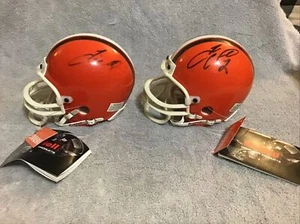 TIM COUCH #2 Autographed Cleveland BROWNS Riddell Mini Helmet Lot x2 - Picture 1 of 8