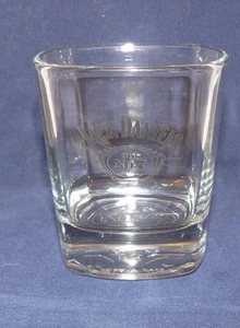 Jack Daniel Daniel's Old No 7 Clear Glass Old Fashioned Whiskey Rock Black Etch - Picture 1 of 8
