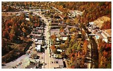 TN Gatlinburg Aerial Downtown Autumn c.1960's Vintage Chrome Postcard-Z2-225