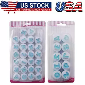 26PCS/Set Cookie Stamp Impress Cookie Cutters Alphabet Letter Fondant Cake - Picture 1 of 9