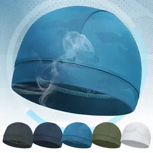 Sports Skull Cap Motorcycle Hat Helmet Liner Beanie Breathable Sweat Wicking Hat - Picture 1 of 30