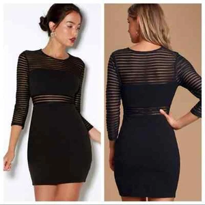 Lulus Perfect Mesh Black Bodycon Dress XS - Bild 1 von 5