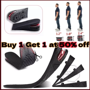Men Invisible Height Increase Insoles Heel Lift Taller Orthotic Shoe Inserts Pad - Picture 1 of 15