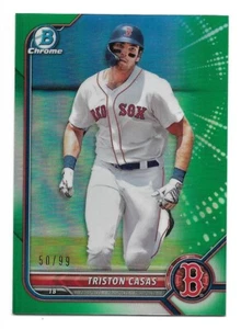 Triston Casas 2022 Bowman Chrome Prospect Green Refractor #BCP-81 #50/99 Red Sox - Picture 1 of 2