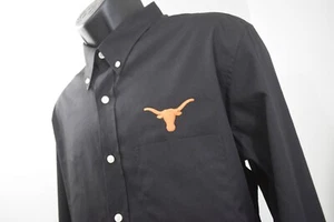 Antigua Texas Longhorns Button Up Dress Shirt Black Long Sleeve Mens Size XL - Picture 1 of 10