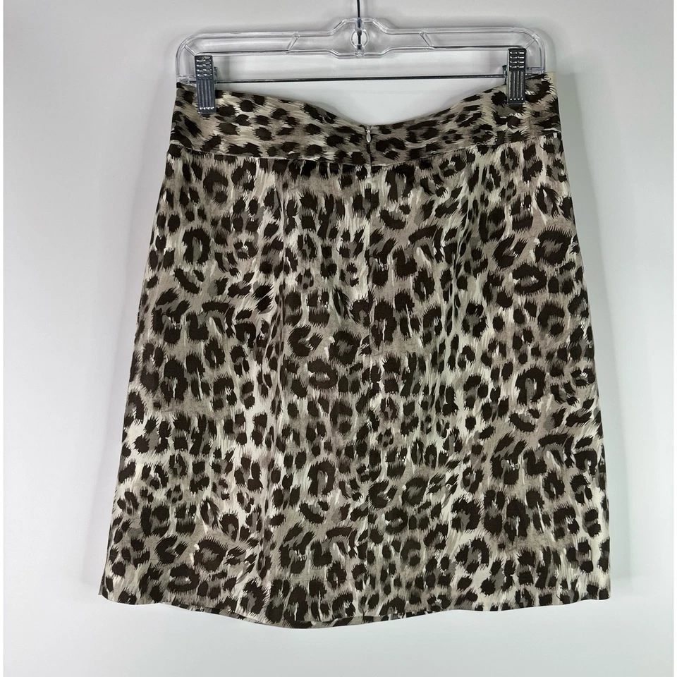 Minifalda Banana Republic 100 % seda estampado animal bolsillos forrada talla 4P Foto 1 de 4