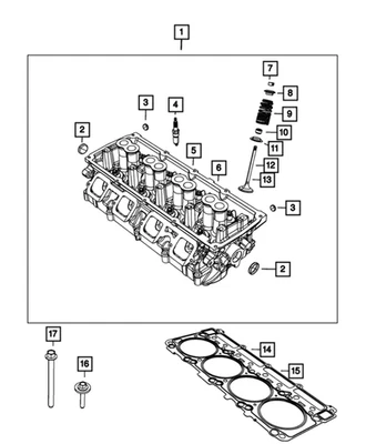 Nova Cabeça de Cilindro de Junta Mopar Genuína 2009-2023 OE 68240109AA - Imagem 1 de 4